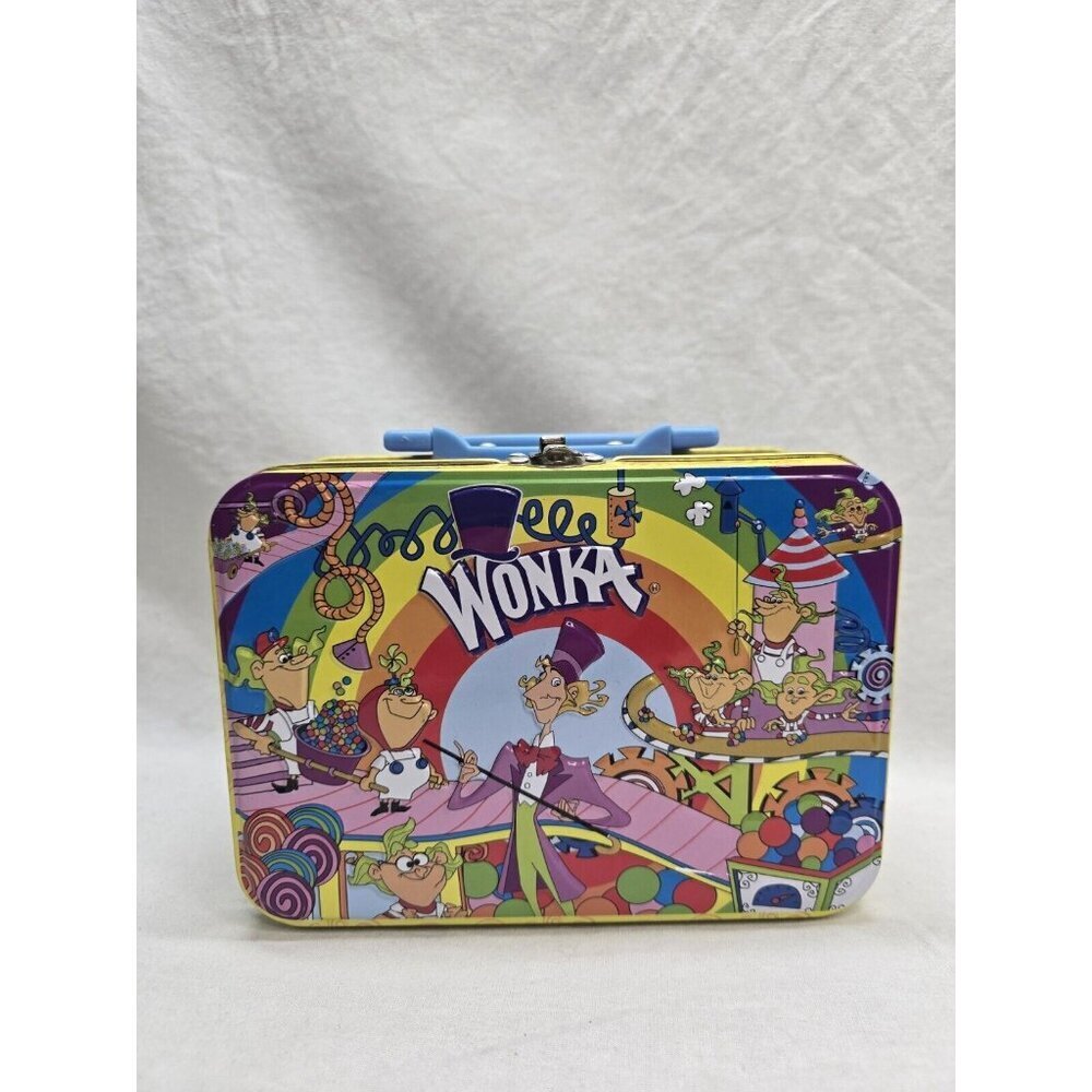 COLLECTIBLE WILLY WONKA Lunch Box Metal Tin 3D Nestle Series Candy Factory